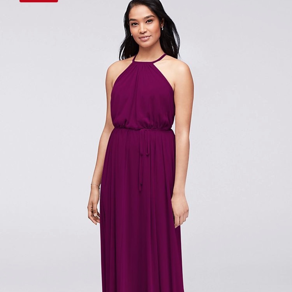 David’s Bridal sangria long dress